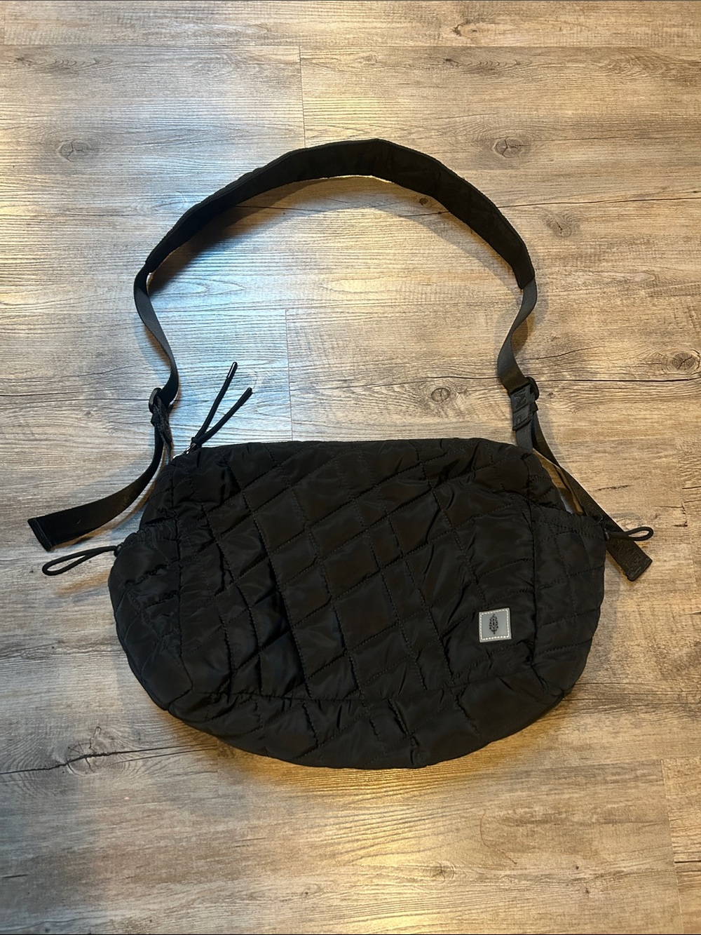 Free People FP Movement Quilted off the Path Black puffy Carryall Bag crossbody